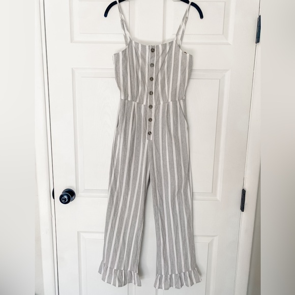 Pink Thread Striped Jumpsuit - Picture 2 of 4
